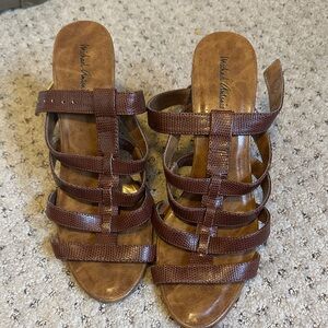 Michael Antonio Dark Brown Multi-Strap Sandals